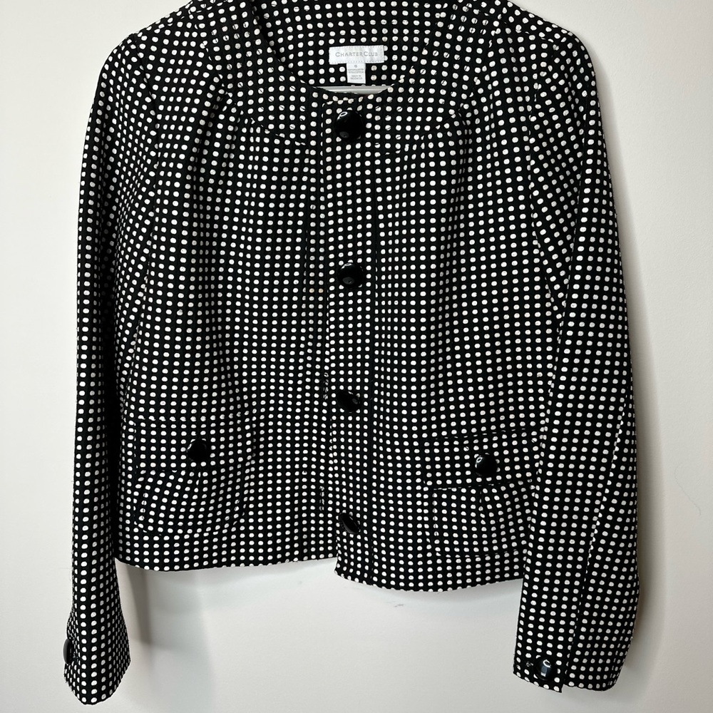Chic Black and White Women's Jacket size 6
